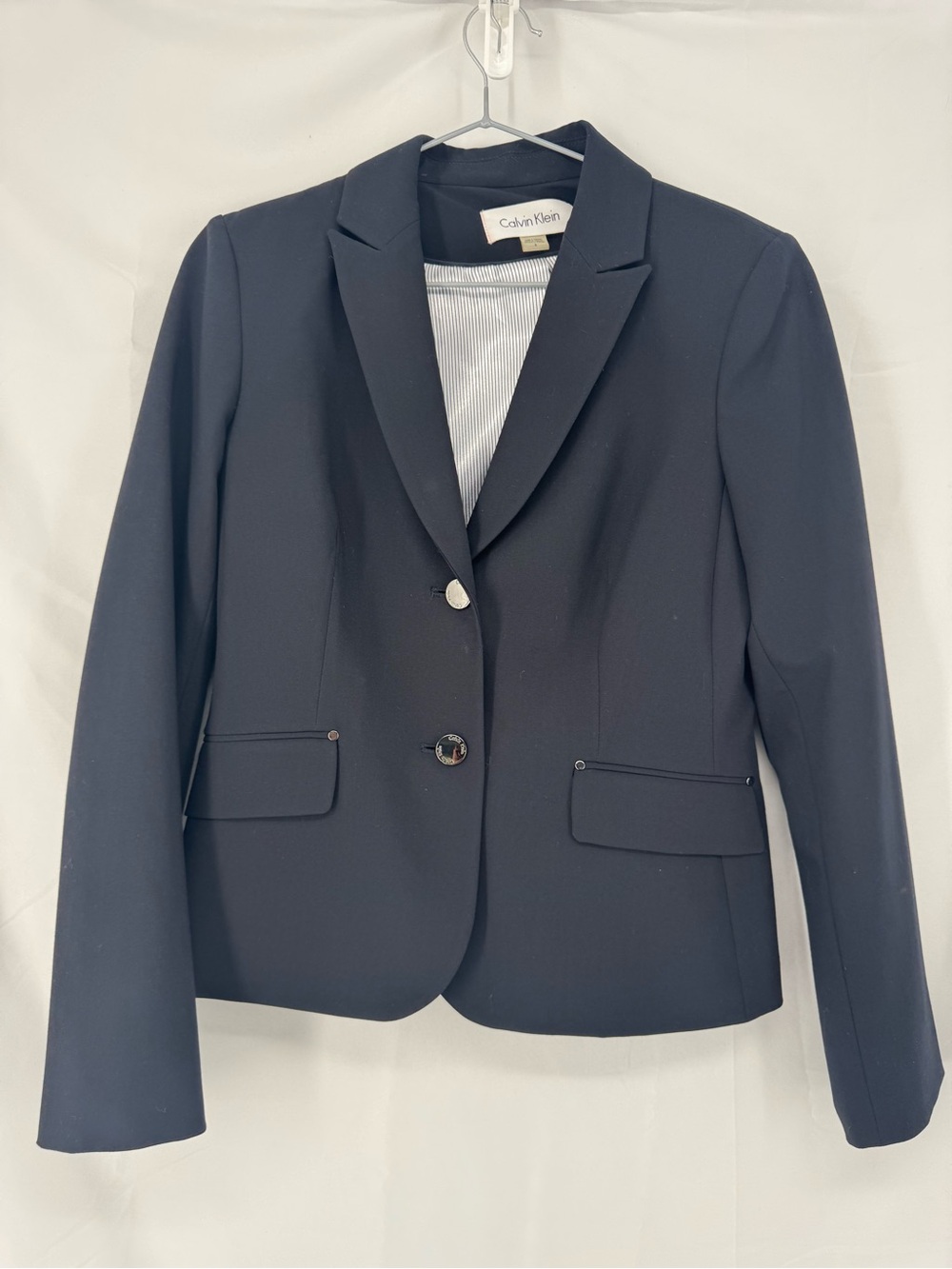 Calvin Klein Women’s Dark Navy Two-Button Blazer 0300